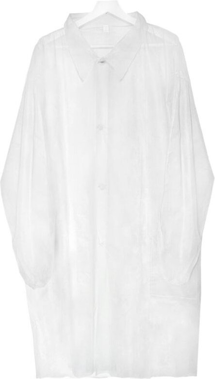 Einweg-Laborkittel, weiß, Größe M, mit Druckknöpfen (Vliesstoff, 23 g/m²), 10 Stück