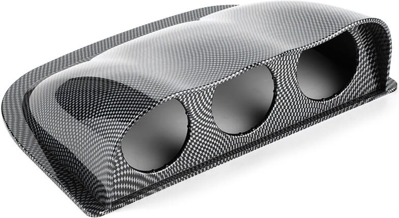 Cocoarm Triple Dash Gauge Pod 3 Hole Dash Dashboard Meter Bracket Universal with ABS Material for 2 Inch / 52 Mm Carbon ...