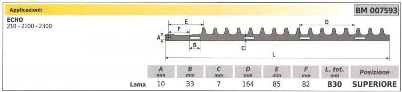 Obermesser ECHO Heckenschere 210 2100 2300 007593