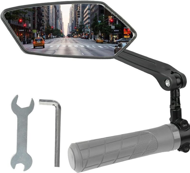 Linker Fahrradspiegel, 360° verstellbarer HD-Elektrorollerspiegel, passend für Lenker von 20 bis 24 mm
