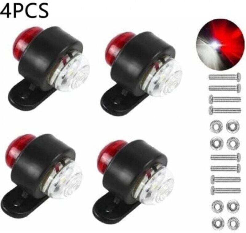 Satz mit 4 LED-Seitenmarkierungsleuchten 12-24V, doppelseitige Warnleuchten