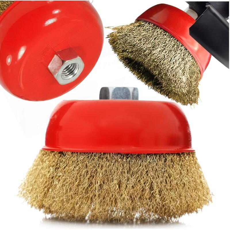 MESSING-FRONTSCHLEIFER-DRAHTBÜRSTE M14 100 mm MESSINGVERMISCHT