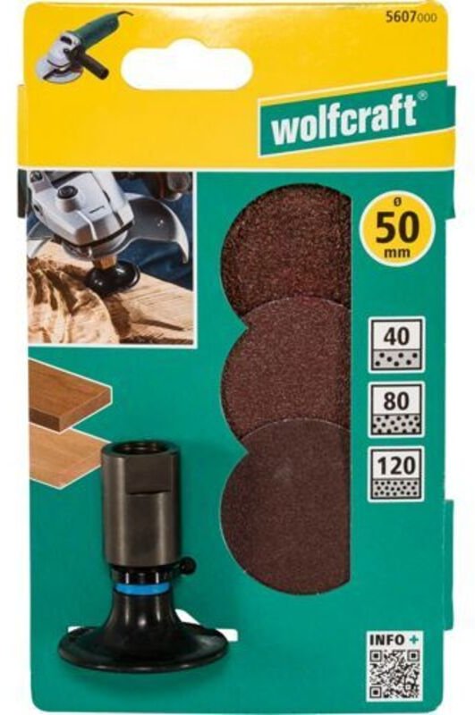 1 Schleifteller-Set f. ws ø 50 mm, 4tlg. - 5607000 - Wolfcraft