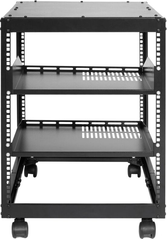 Mophorn 12U-Server-Rack mit offenem Rahmen, 15'' - 40'' verstellbare Tiefe, freistehend/Wandmontage, 4 Pfosten mit Rolle...