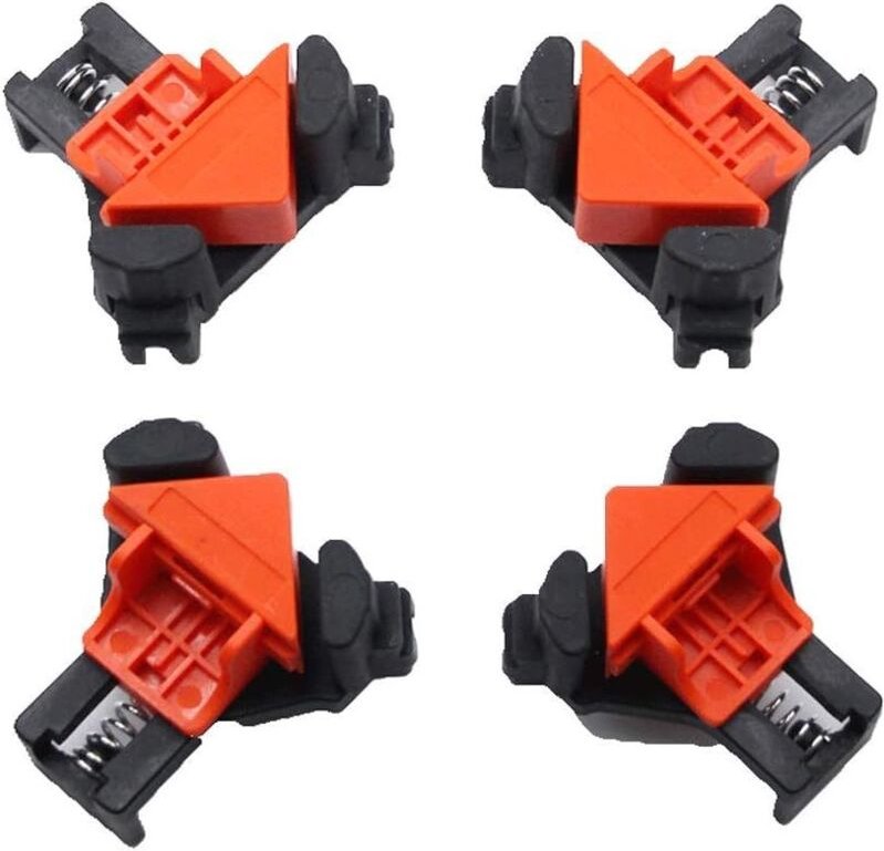 Satz mit 4 rechtwinkligen, federbelasteten 90-Grad-Winkelklemmen, T-Verbindungen, Holzbearbeitungsrahmen