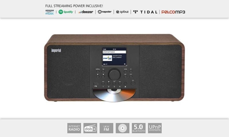 Thumbnail - Dabman i205 cd hybrid stereo radio dab fm internet bluetooth holzoptik