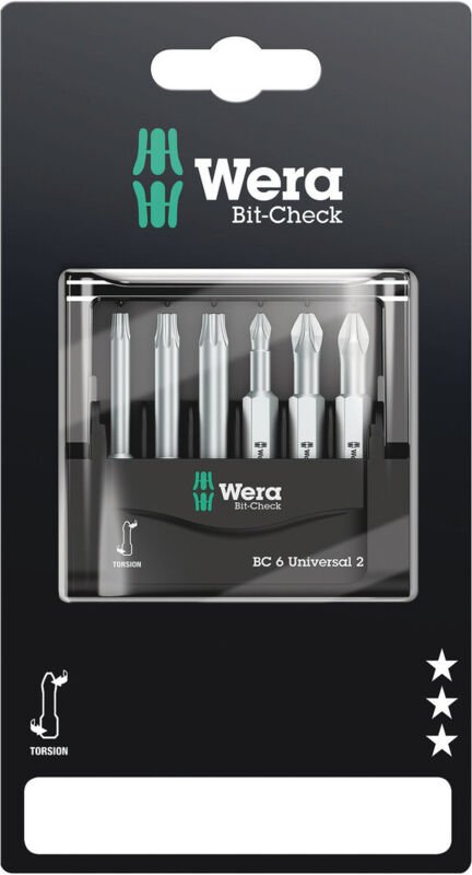 Bit-Check 6 Universal 2 sb, 6-teilig 05073638001 - Wera