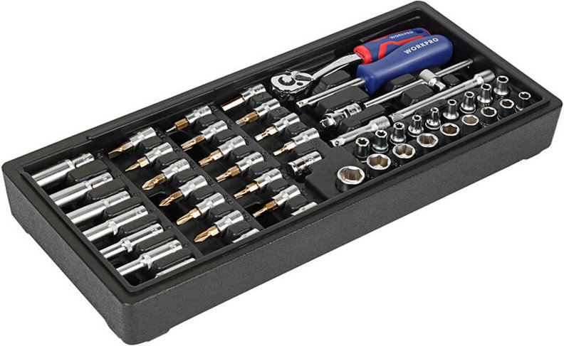 Schlagschrauber-Set 1/4 Zoll, Nüsse und Bits, 50-teiliges Set