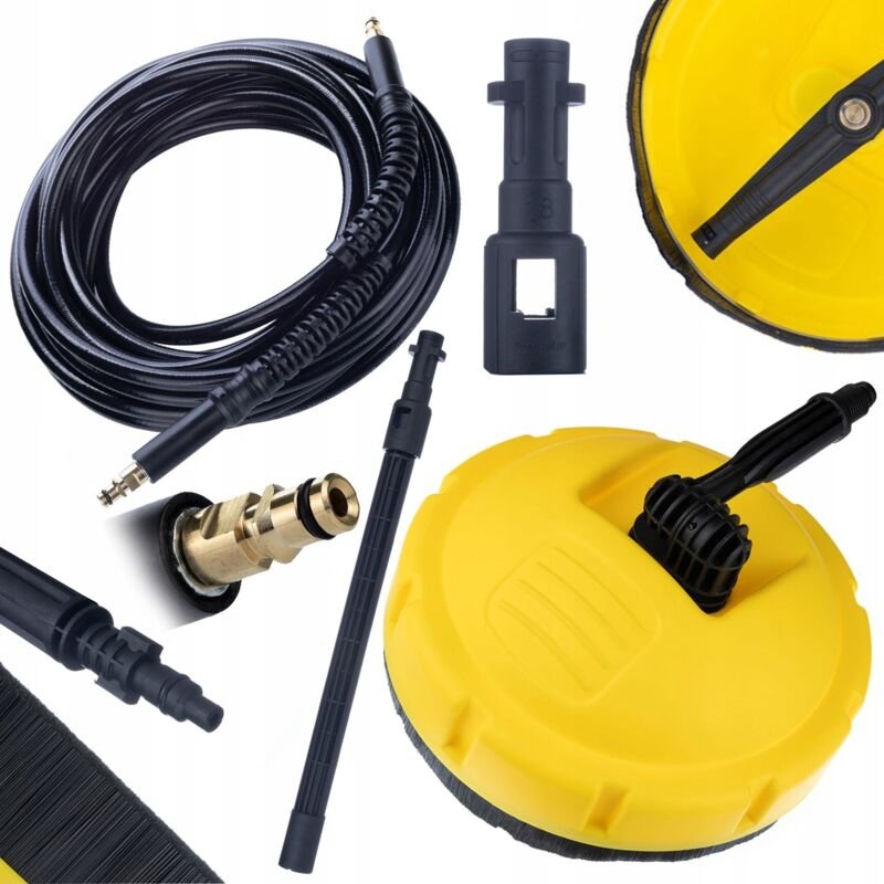 Rosfix Set T-Racer Flächenreiniger + Hochdruckschlauch 10 m – Ersatz für Hochdruckreiniger Kärcher K2–K7 Click-Anschluss...