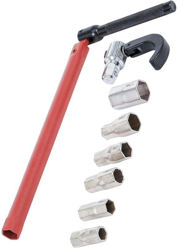 Standhahnmutterschlüssel Set 9-17 mm, Standhahnschlüssel Universalwerkzeug, Standhahn Wasserhahn Montagewerkzeug, Spezia...