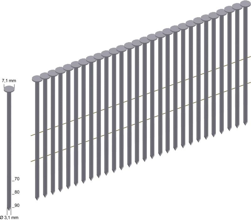Coilnägel, 3600 Stk. CNW31/90BK - Prebena