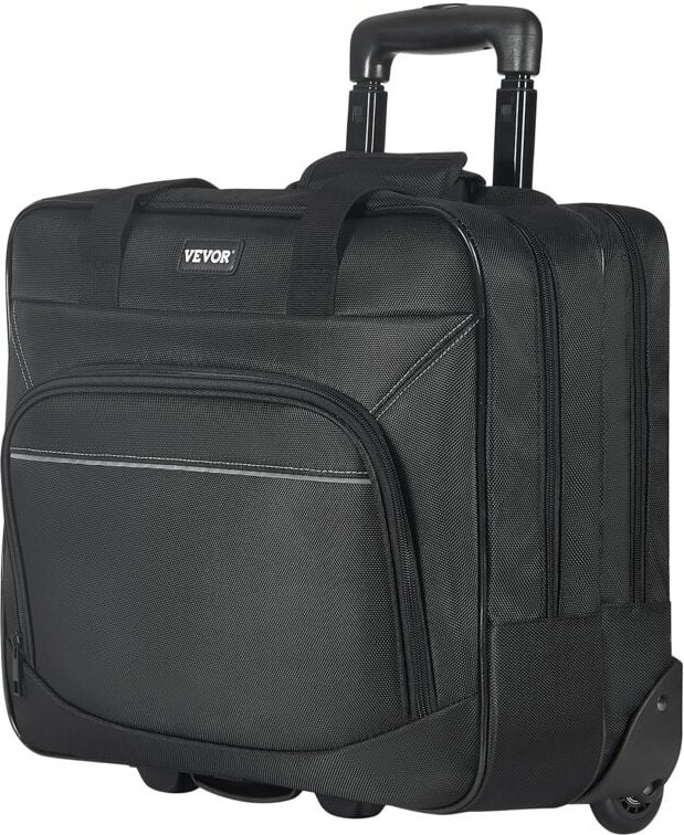 Laptop Trolley 43x21x41 cm, passend für Laptops bis zu 39,6 cm (15,6 Zoll), Aktenkoffer, Notebook Trolley mit Teleskopgr...