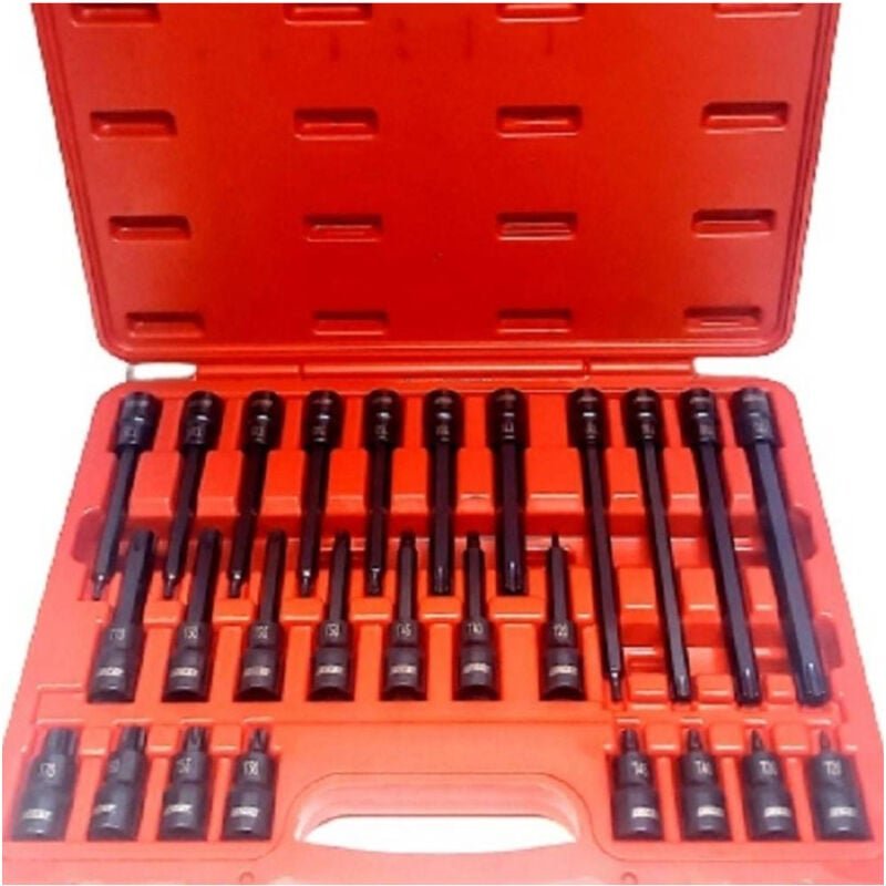 Trade Shop - SATZ 26 TLG. TORXEINSÄTZE 1/2 LANG STECKSCHLÜSSELEINSÄTZE AUTO MECHANIKER FS-43612 -