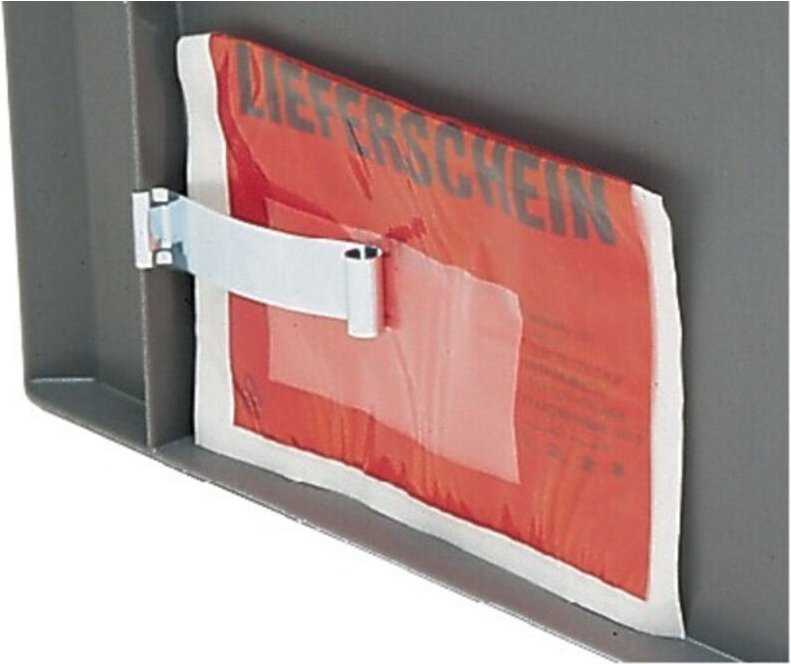 Etikettenklammer für Stapeltransportkasten