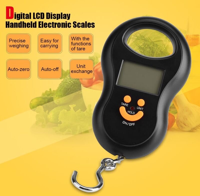 Zoternen - WeiHeng Digitale Taschen-Gepäckwaage, Angelhaken, elektronische Kapazität, tragbarer Haken zum Aufhängen