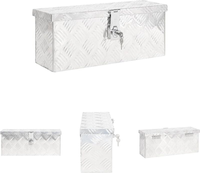 Aufbewahrungsbox Silbern 50x15x20,5 cm Aluminium - Werkzeugkästen - Silber - The Living Store