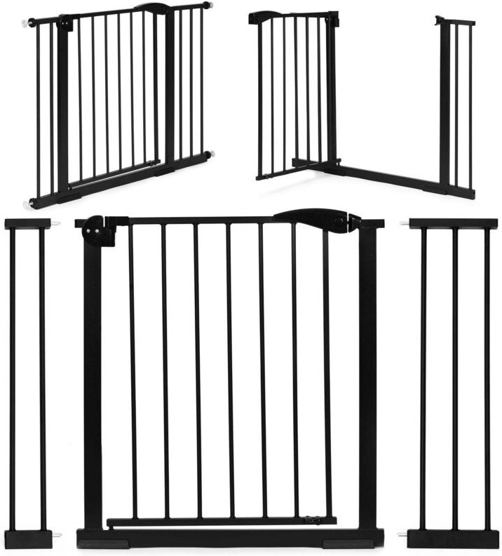 Schutzgitterabsperrung 74 105 cm fur treppen und turen stahl zusatzpaneele schwarz ecotoys