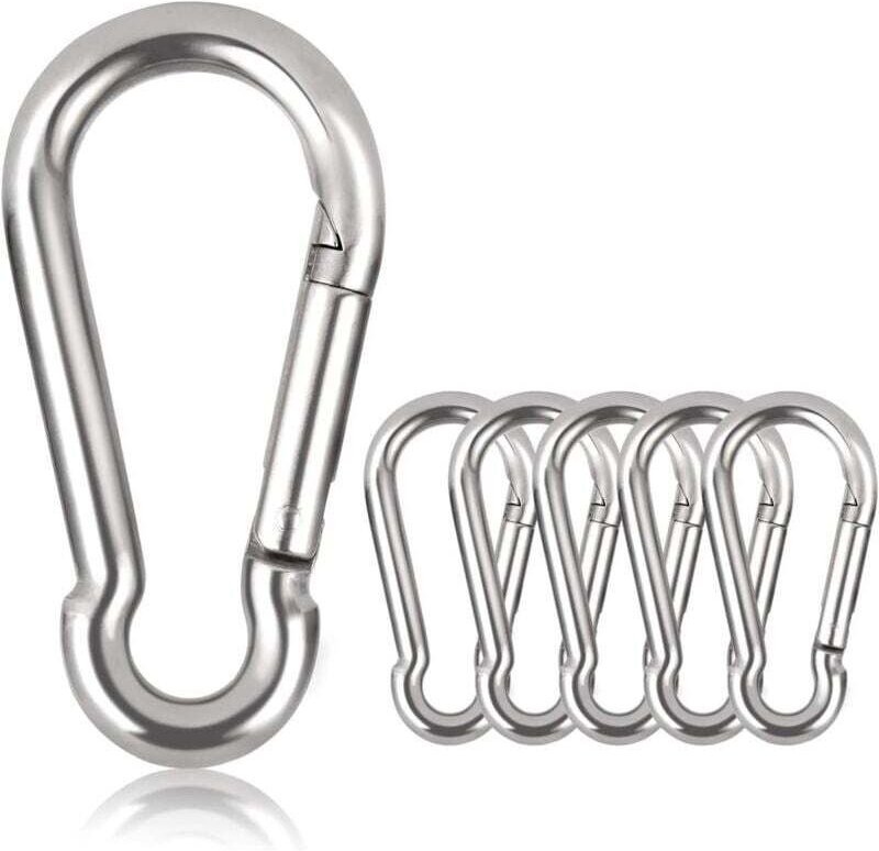 Mousqueton Inoxydable 304 M6 20 Pièces Capacité 120 kg Crochet Fixation Lourde 60mm