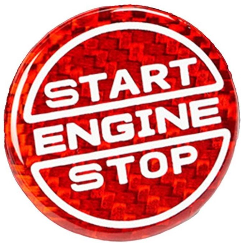 Carbonfaser-Auto-Start-Motor-Stopp-Taste, Tastenfeld, Innenverkleidung für Mustang 2024, Brandneue Autoteile, Rot