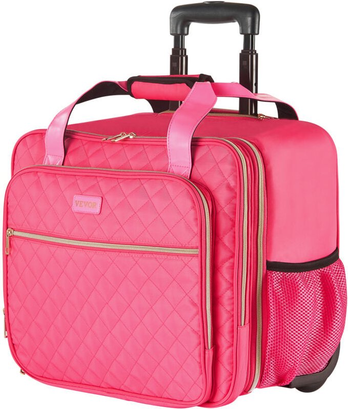 Laptop Trolley, passend für Laptops bis zu 17,3 Zoll (44 cm), Aktenkoffer, Notebooktasche mit 2 festen Rollen & Teleskop...