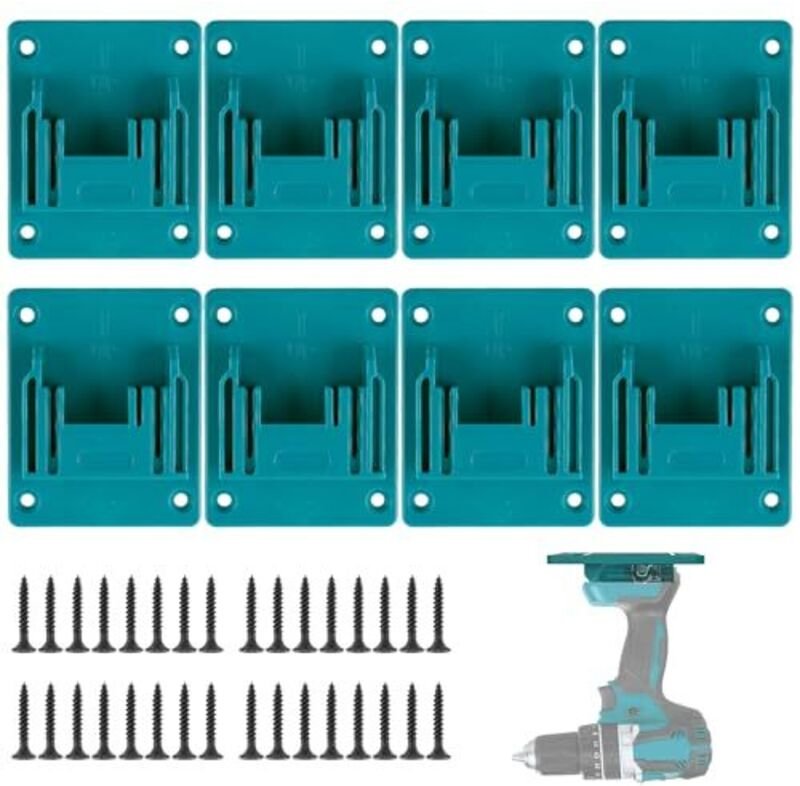 Wandmontierter Werkzeughalter für Makita 18V, 8-teiliges Makita Maschinenhalterungsset mit 32 Schrauben, Wandmontierter