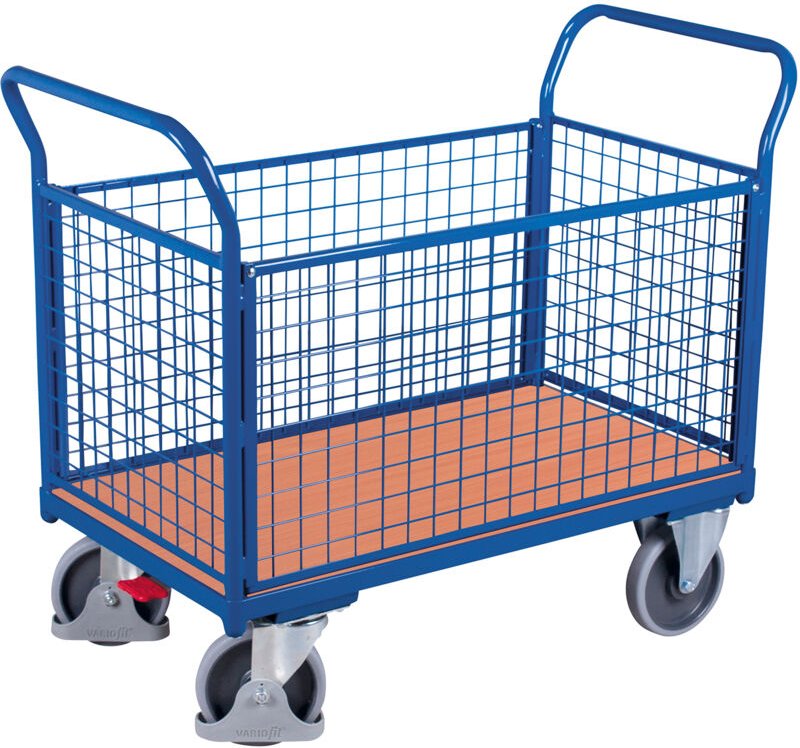 VARIOfit Vierwandwagen mit Drahtgitter 1200x750mm Anthrazitgrau RAL 5016