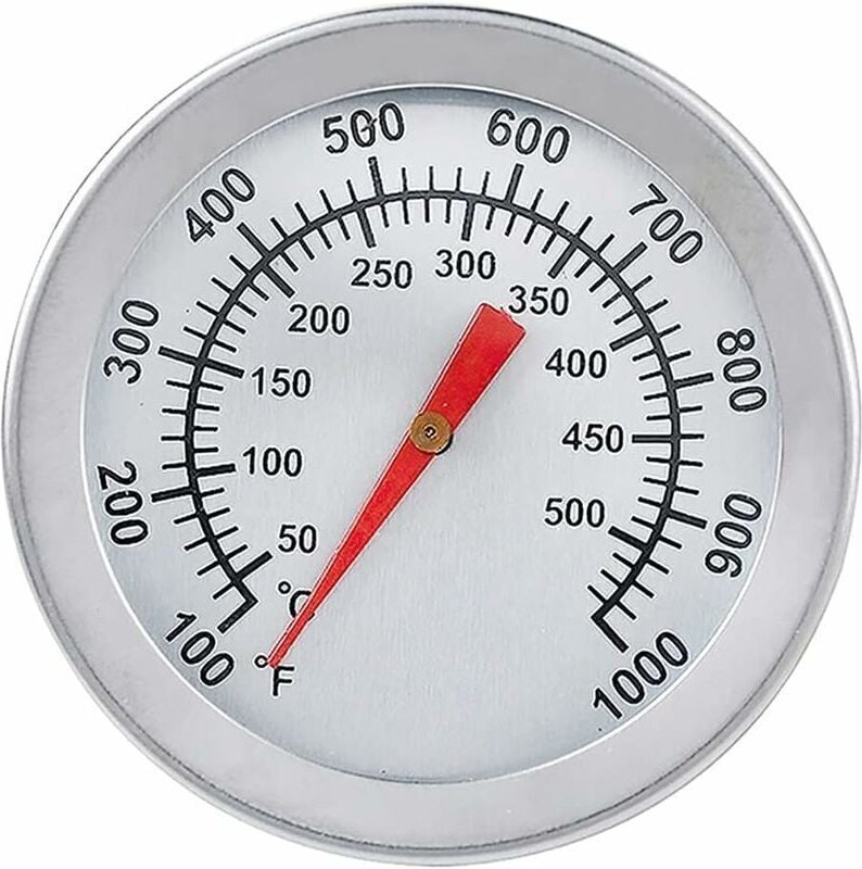 Grillthermometer, Edelstahl-Ofenthermometer, max. 500 °C/1000 °F, Analoganzeige-Thermometer für Backofen, Pizzaofen, Hol...