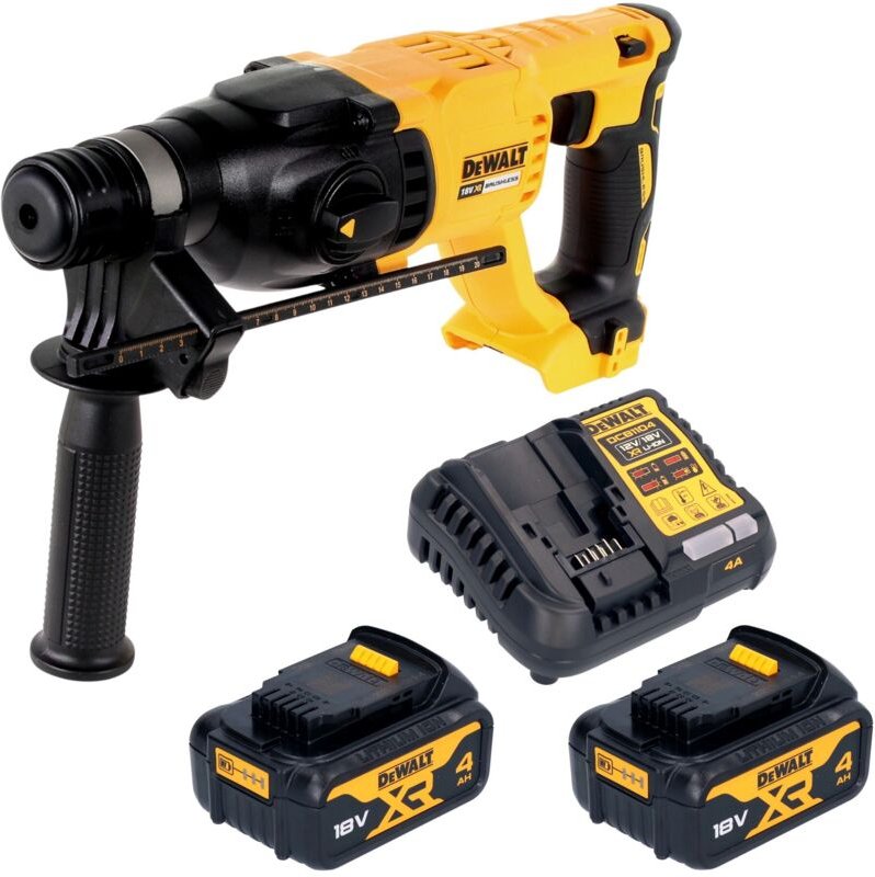 DeWalt DCH 133 M2 Akku Kombihammer 18 V 2,6 J SDS plus Brushless + 2x Akku 4,0 Ah + Ladegerät