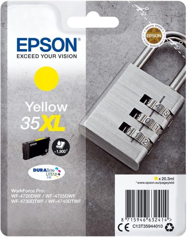 Epson Padlock C13T35944020 Druckerpatrone 1 Stück(e) Original Hohe (XL-) Ausbeute Gelb