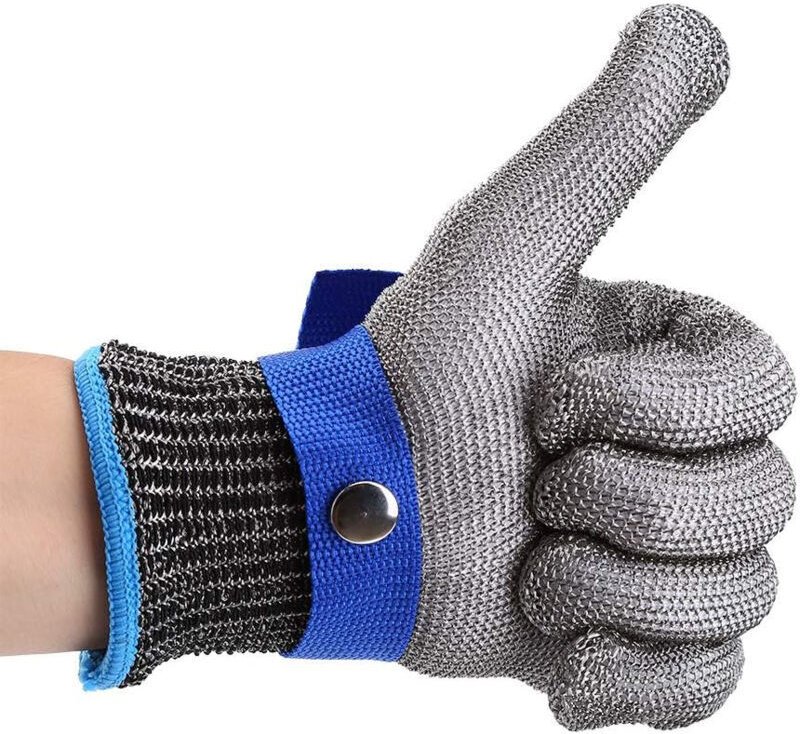 Schnittfeste Edelstahlhandschuhe, Sicherheitsarbeitshandschuhe der Stufe 5 (S)