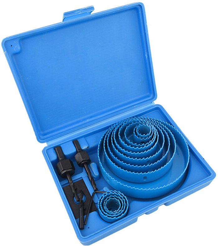 17 Stück Set Bohrkronen aus bimetallischem Stahl 19-127 mm Bohrkronen-Set für Holz, Gipskartonplatten und Gipsplatten