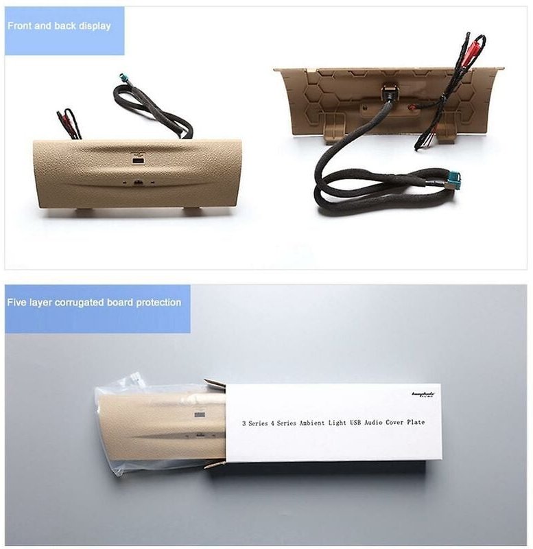 Beige Autolampe 2 Farbe Armaturenbrett USB-Abdeckung für 3 /GT/4-Serie F30 F32 F34 F36 2012-2019