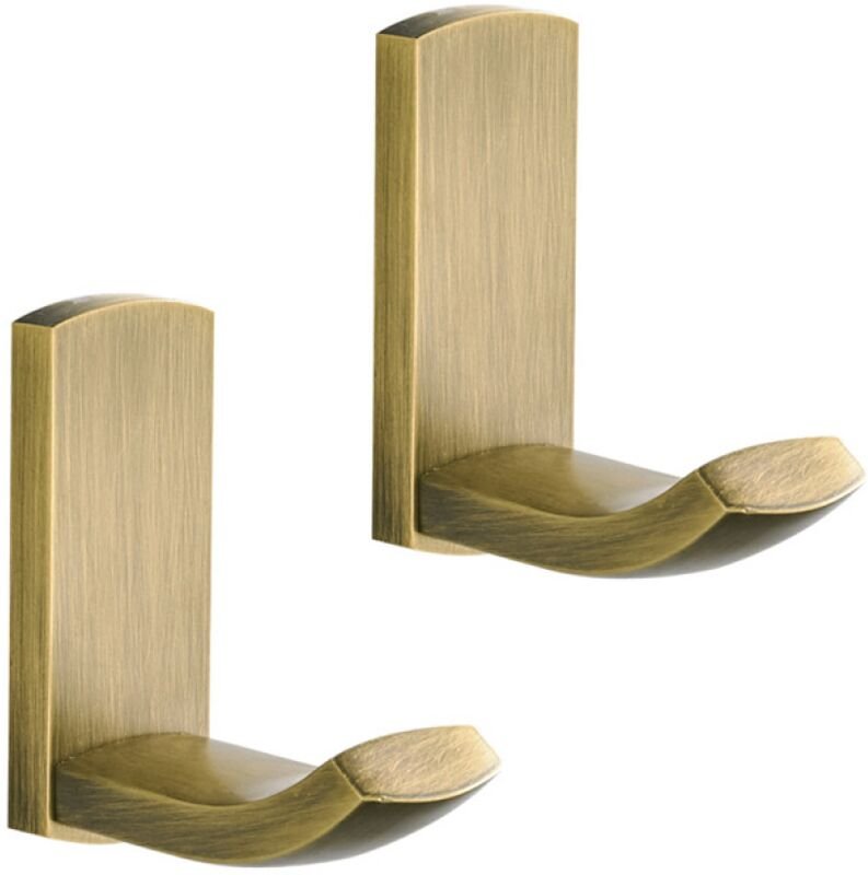 BEBUSINGOTO Handtuchhaken aus antikem Messing, Wandmontage, Rockhaken, Badezimmer, Vintage-Haken, 2er-Pack