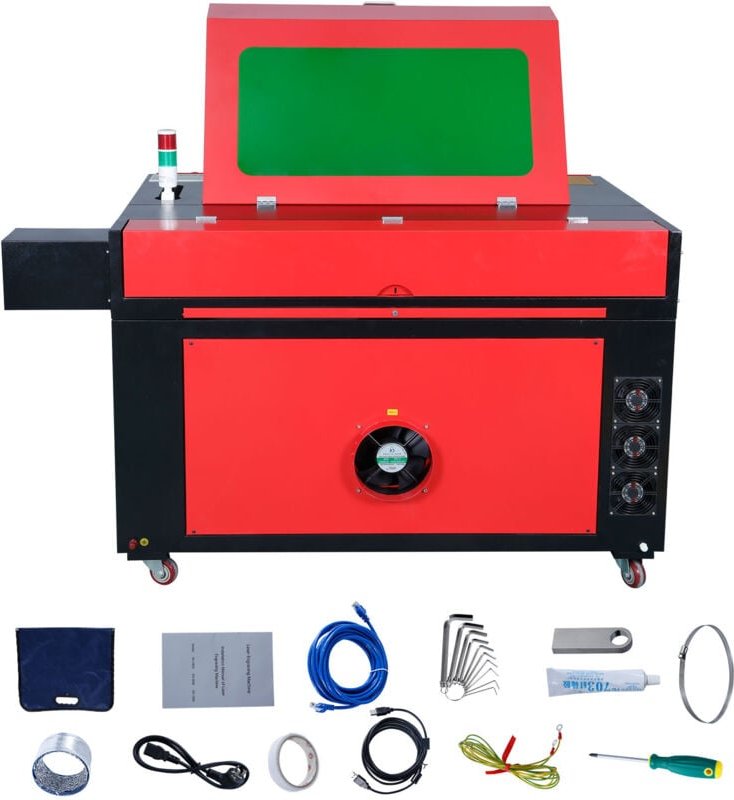 Mophorn 100 W CO2-Lasergravierer, 600 x 900 mm, 800 mm/s, Laserschneider mit Luftunterstützung, kompatibel mit LightBurn...