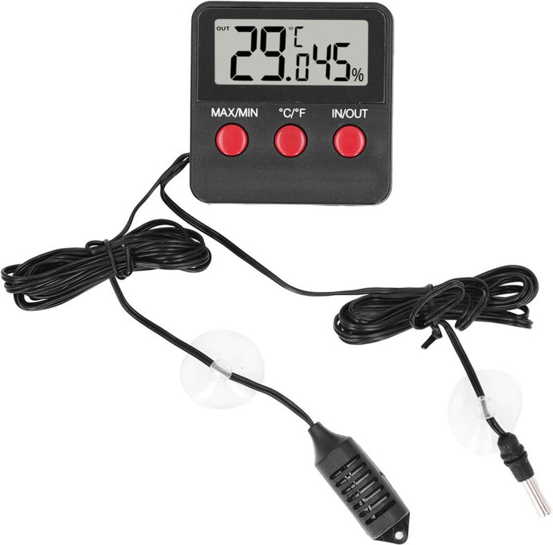 Reptilien Digital-Thermometer Hygrometer LCD Temperatur- und Feuchtigkeitsmesser für Terrarium Haustiere Inkubator, Behä...