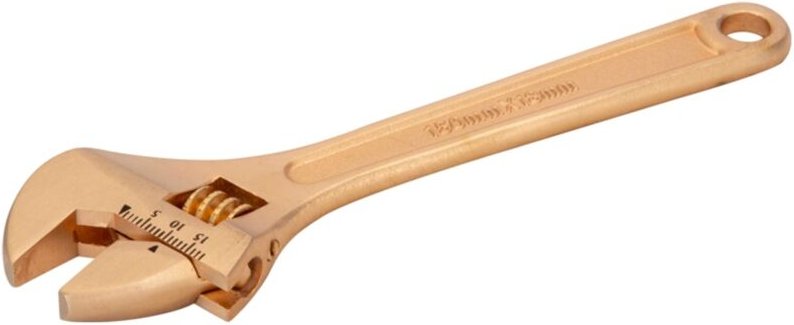 Bahco Funkenfreier 48-mm-Rollgabelschlüssel aus Kupferberyllium mit Zentralmutter, 375 mm