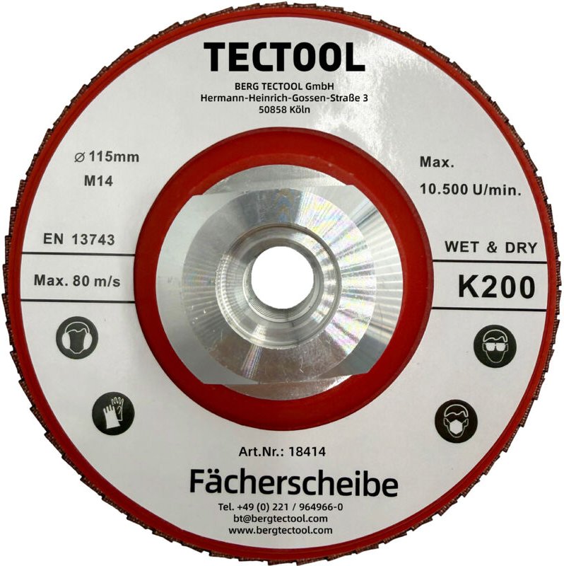 Diamant Fächerscheibe Hybrid, K200, M14, Ø 115mm