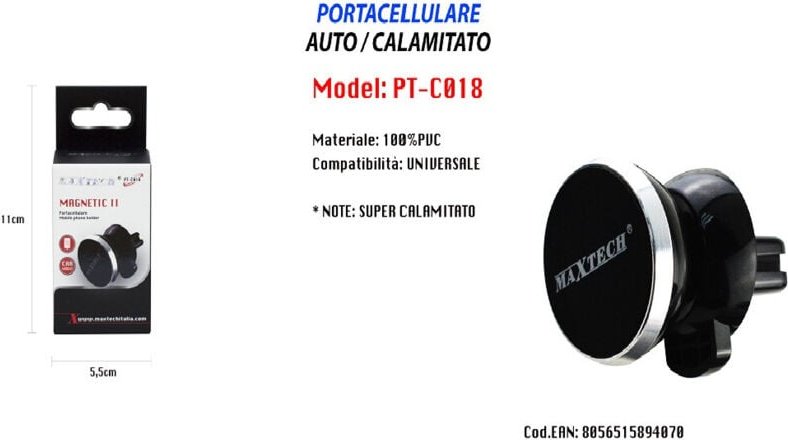 Trade Shop - KALAMITATO AUTO UNIVERSALE FÜR SMARTPHONE PORTACELLULARE MAXTECH PT-C018 -