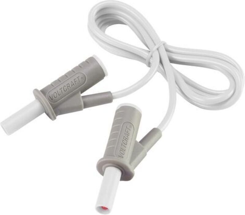 MSB-501 Sicherheits-Messleitung Lamellenstecker 4 mm Lamellenstecker 4 mm 1.00 m Weiß 1 St - Voltcraft