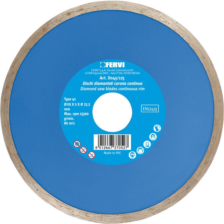 Diamanttrennscheibe fur Keramik 115 mm Fervi d045/115