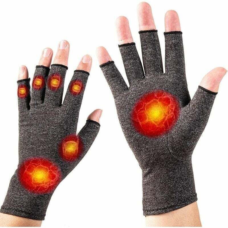 Vtizikl Gants d'arthrite, 1 paire de gants de compression pour rhumatoïde et arthrose, gants sans doigts pour soulager l...