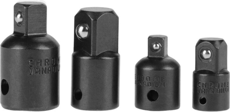 Pissente 4PCS Chrome Vanadium Steel Socket Adapter Reducers, 1/2" 3/8" 1/4" L'adaptateur ¨¤ cl¨ avec D¨tente ¨¤ Balle ¨¤...