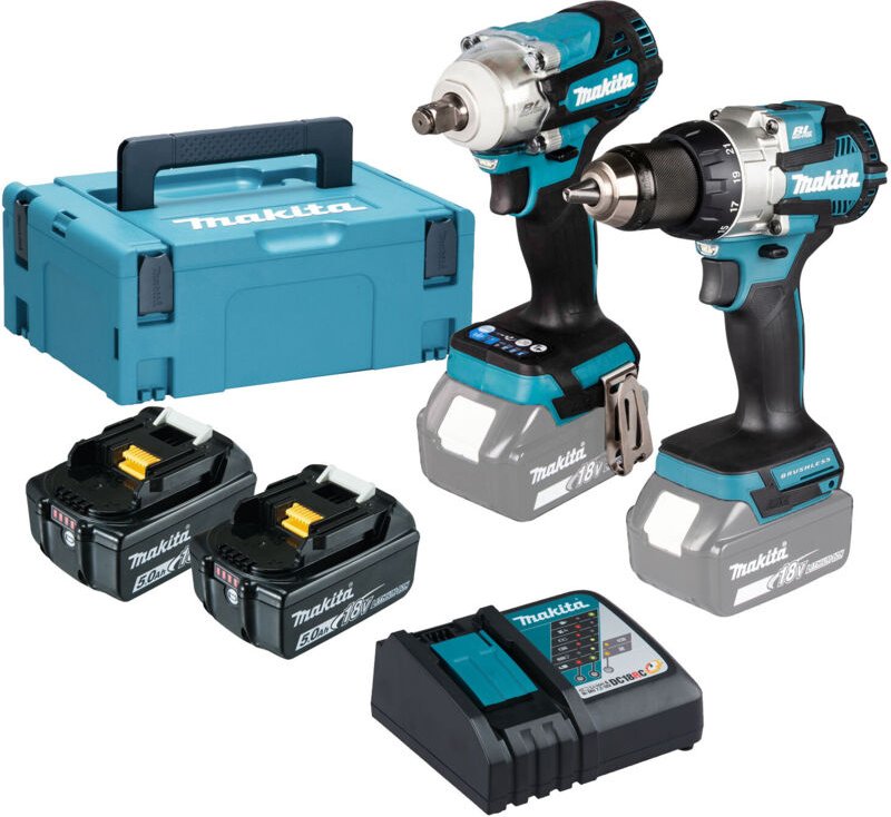 Makita DLX2533TJ Akku-Kombo-Kit DDF489 + DTW300 + 2x5Ah + Makpac