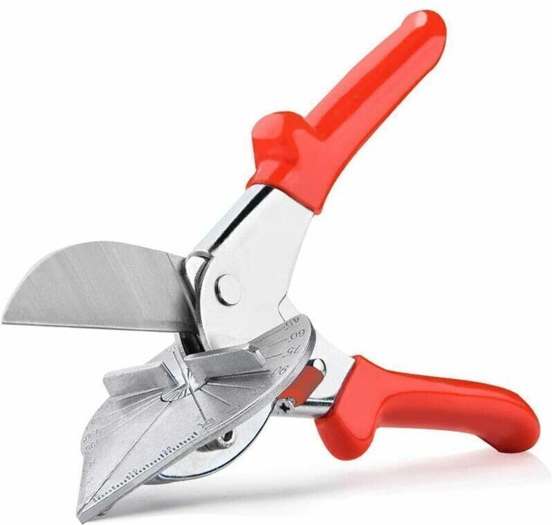 Gehrungswinkelscheren, Mehrwinkel-Gehrungsscheren von 45 bis 135 Grad, Gelenkschere, Schneidzange, Gehrungsschere zum Sc...