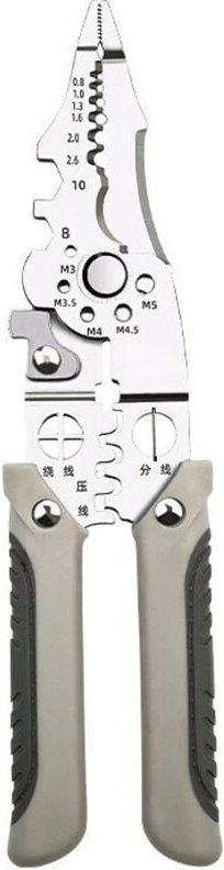 KZQ - Multifunktionale Abisolierzange, Edelstahl-Crimpzange, Drahtschneider, Drahtwickler, Splitterzange, Elektrikerwerk...