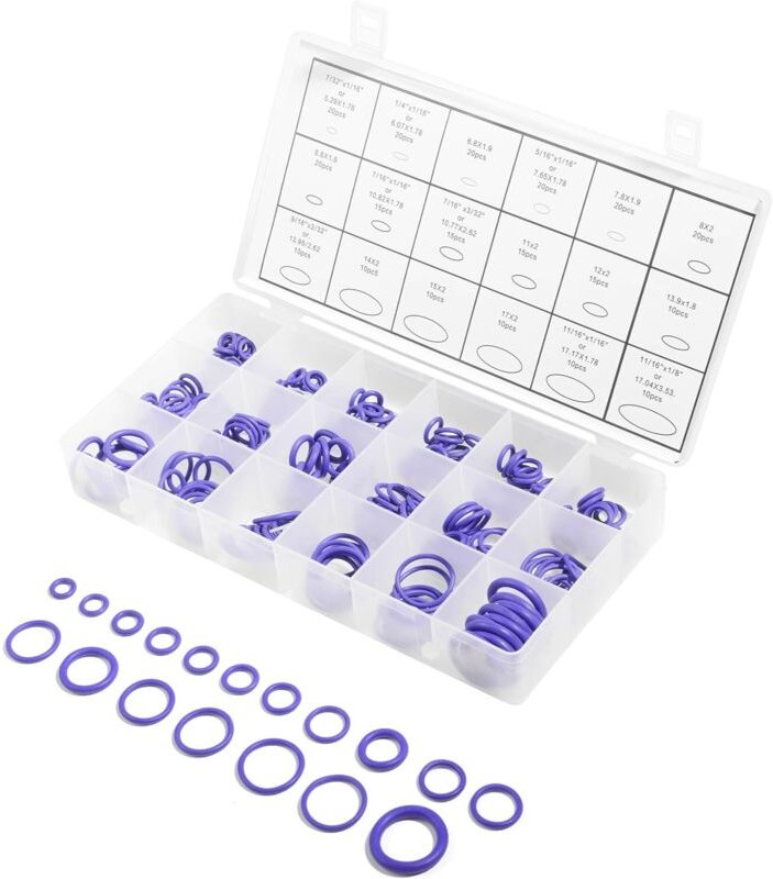 270 Stück Kfz-Klimaanlagendichtungen, Gummi-O-Ringe, O-Ringe, O-Ringe, Gummischlauchdichtungen, geeignet für die Reparat...