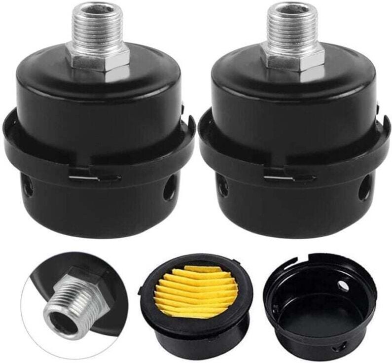Geräuscharmer Luftfilter für Kompressoren, 2 Stück 3/8" (16 mm) - Geräuscharmer Kompressorfilter von