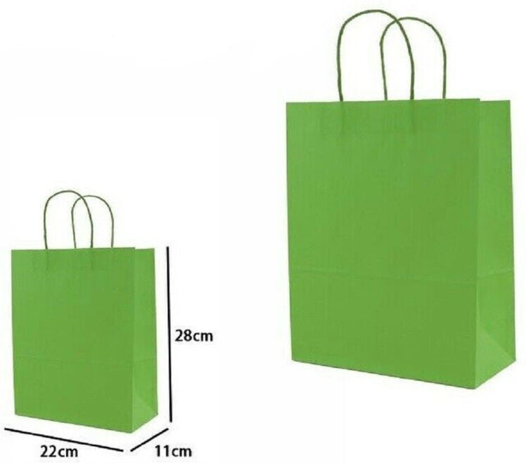 Trade Shop Traesio - Trade Shop - set mit 4 umschlägen geschenktüten papiertüten grüne farbe 28X22X11CM 68454 -