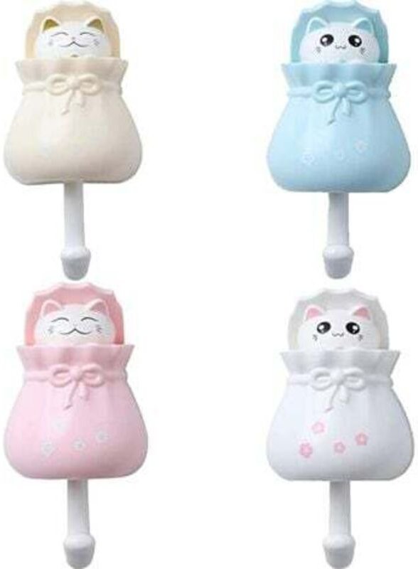 4 Stück Wandhaken für Tiere, Klebehaken für Kinder, Handtuchhaken für Kinder, dekorative Klebehaken für Kinder