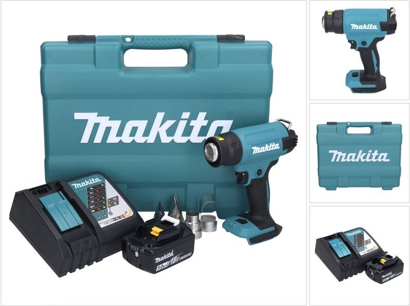 Dhg 181 RT1K Akku Heißluftgebläse 18 v 150 - 550°C + 1x Akku 5,0 Ah + Ladegerät + Koffer - Makita